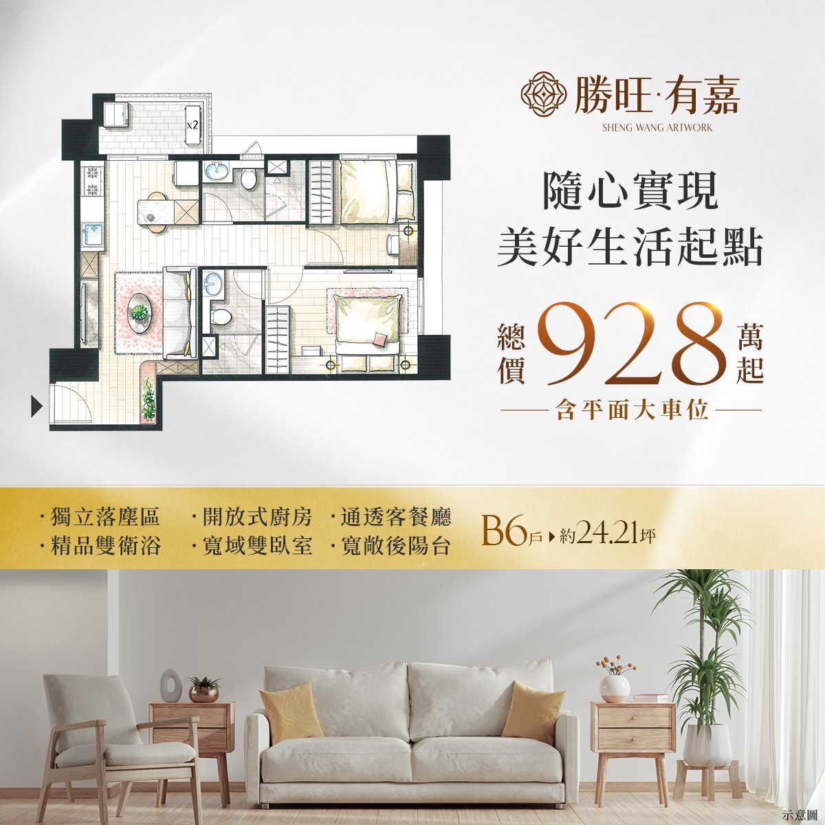 〔阿明幫你看建案〕嘉義西區「勝旺·有嘉」：湖子內重劃區、Alfa Safe柱中柱、二到三房，首購換屋都適合的指標案開箱