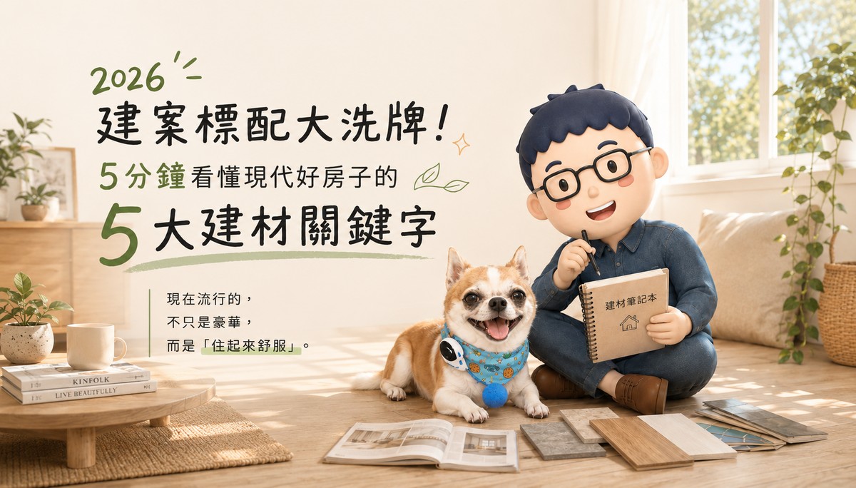 2026 建案標配大洗牌！5 分鐘看懂現代好房子的 5 大建材關鍵字