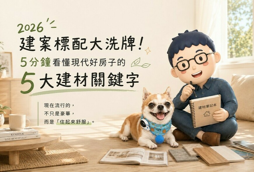 2026 建案標配大洗牌！5 分鐘看懂現代好房子的 5 大建材關鍵字