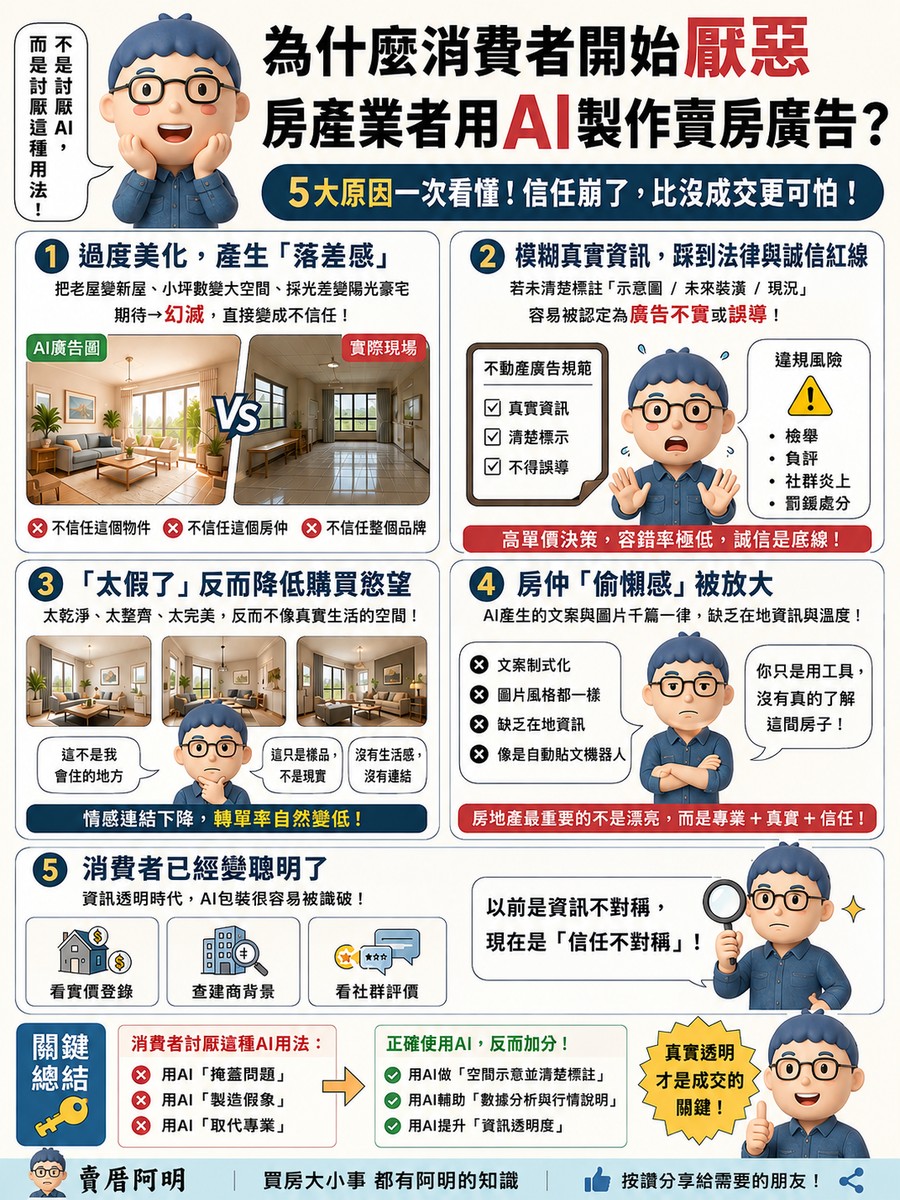 AI賣房廣告引反感？消費者直言「太假了」　阿明直言：不是科技的問題，是誠信正在被消耗