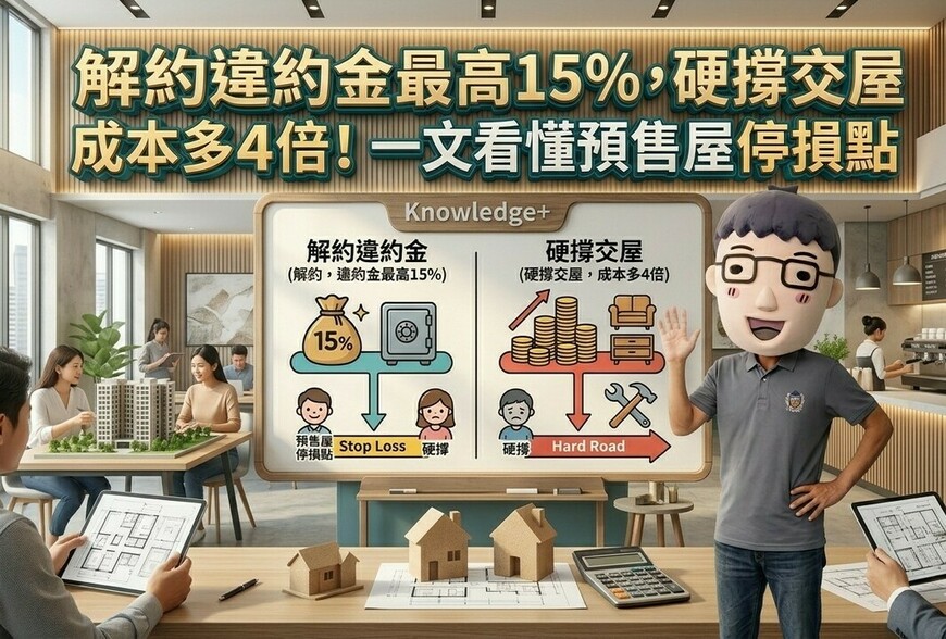 解約違約金最高15%，硬撐交屋成本多4倍！一張表看懂預售屋停損點