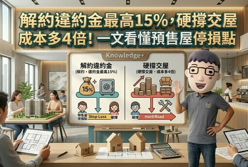 解約違約金最高15%，硬撐交屋成本多4倍！一張表看懂預售屋停損點