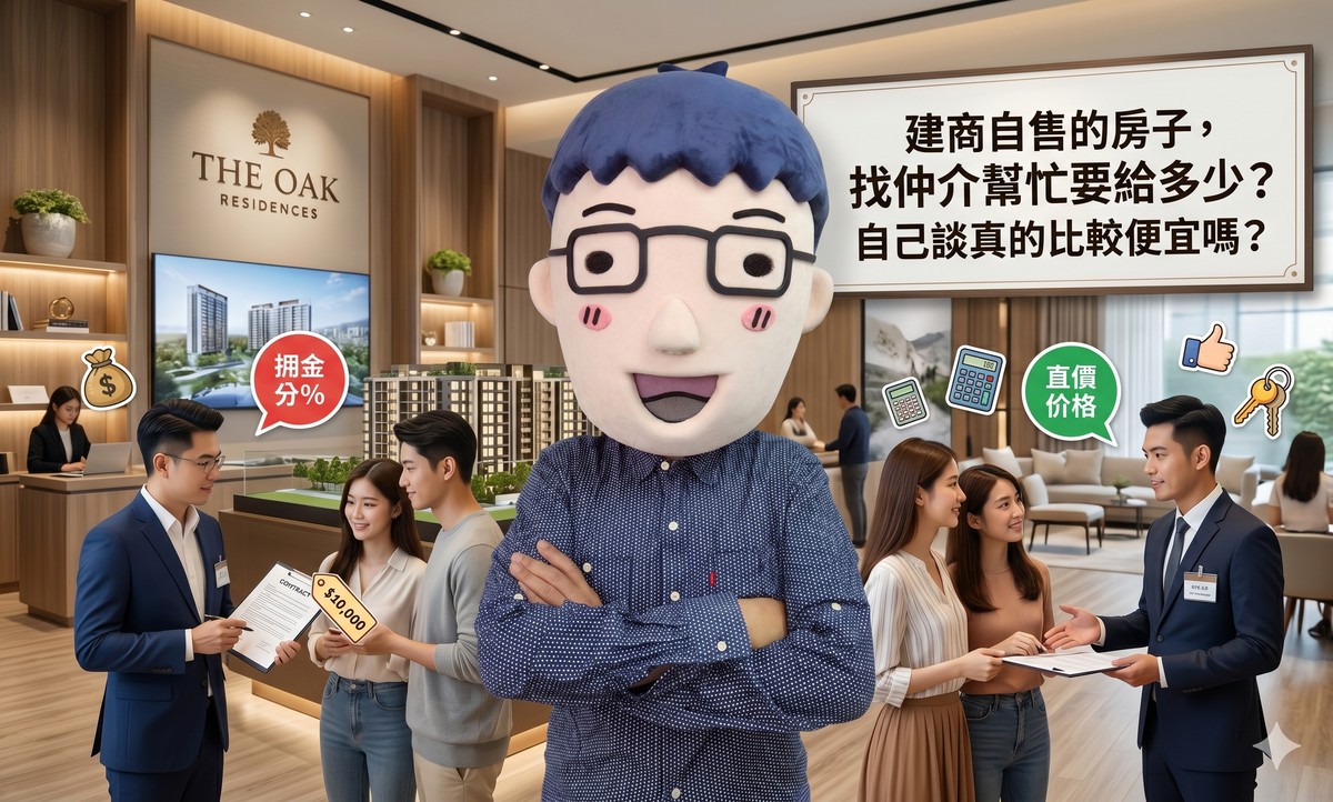 建商自售的房子，找仲介幫忙要給多少？自己談真的比較便宜嗎？