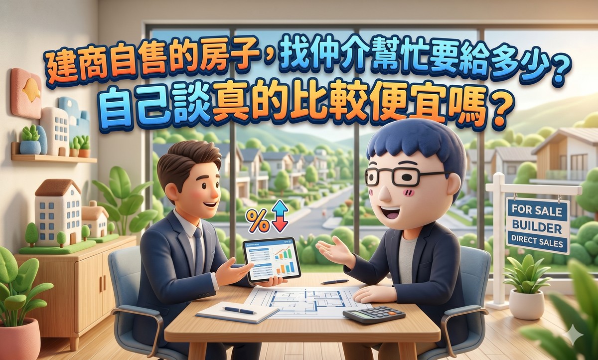 建商自售的房子，找仲介幫忙要給多少？自己談真的比較便宜嗎？