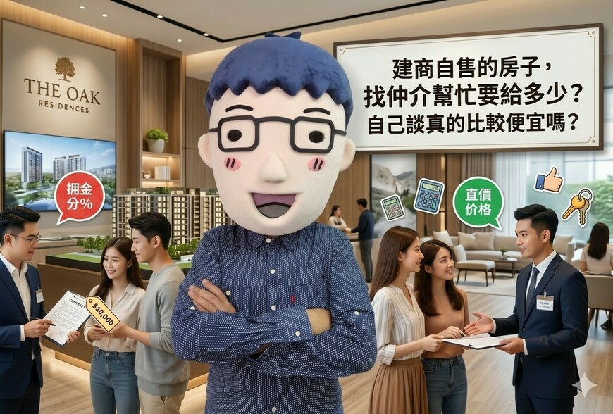 建商自售的房子，找仲介幫忙要給多少？自己談真的比較便宜嗎？