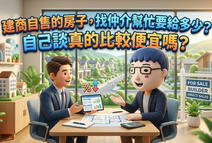 建商自售的房子，找仲介幫忙要給多少？自己談真的比較便宜嗎？