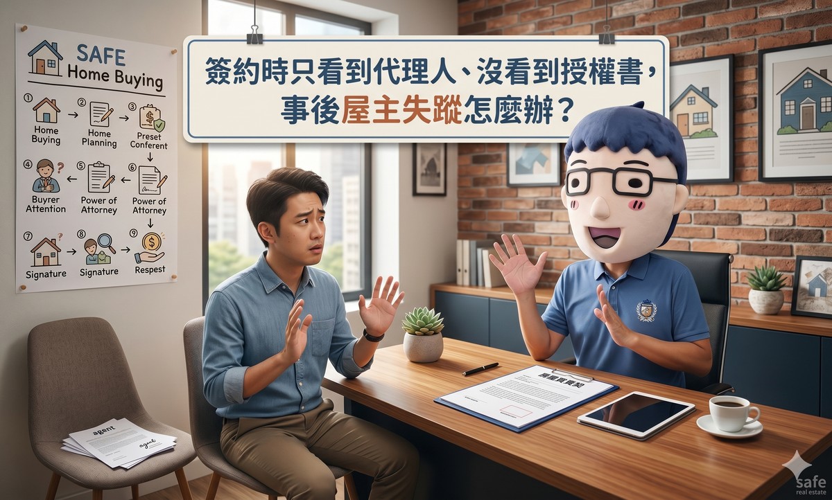 簽約時只看到代理人、沒看到授權書，事後屋主失蹤怎麼辦？