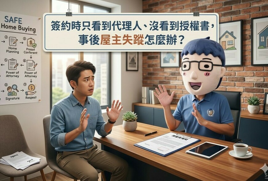 簽約時只看到代理人、沒看到授權書，事後屋主失蹤怎麼辦？