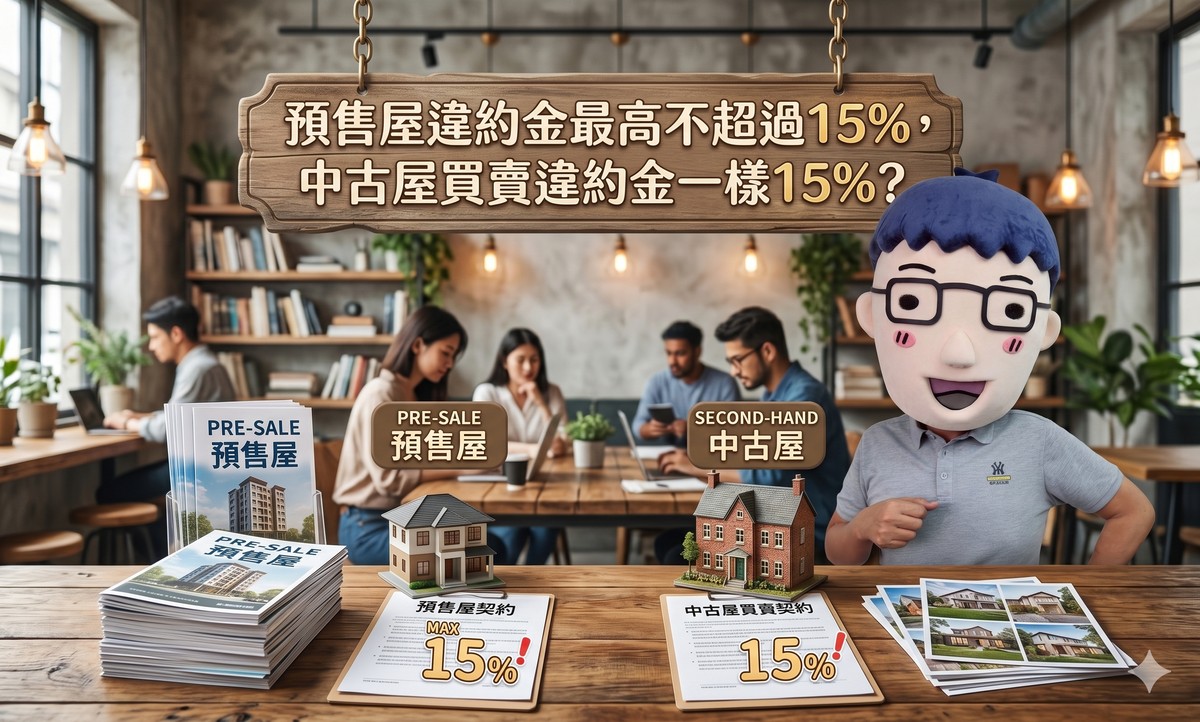 預售屋違約金最高不超過15%，中古屋買賣違約金一樣15%? 專家:關鍵在這裡