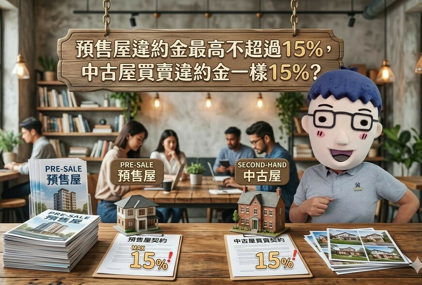 預售屋違約金最高不超過15%，中古屋買賣違約金一樣15%? 專家:關鍵在這裡