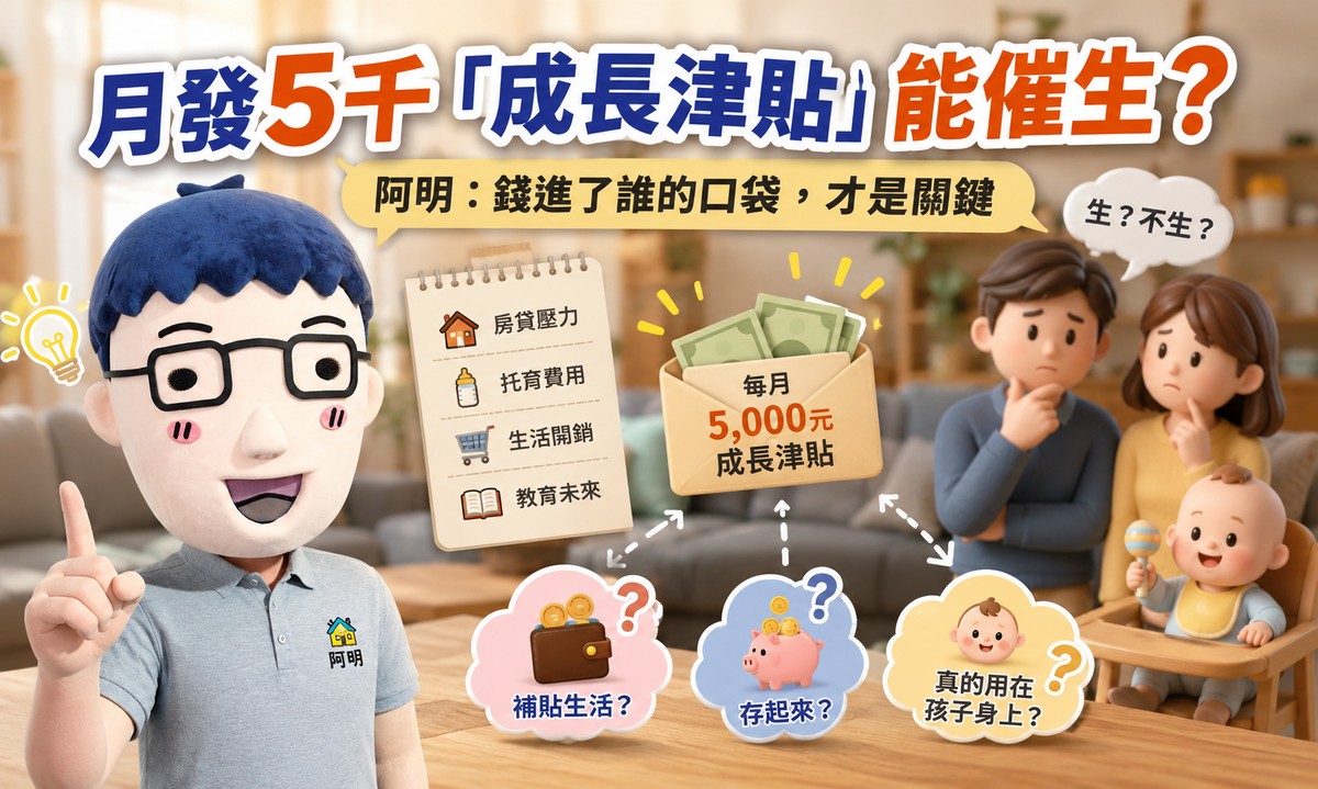 月發5千「成長津貼」能催生？阿明：錢進了誰的口袋，才是關鍵