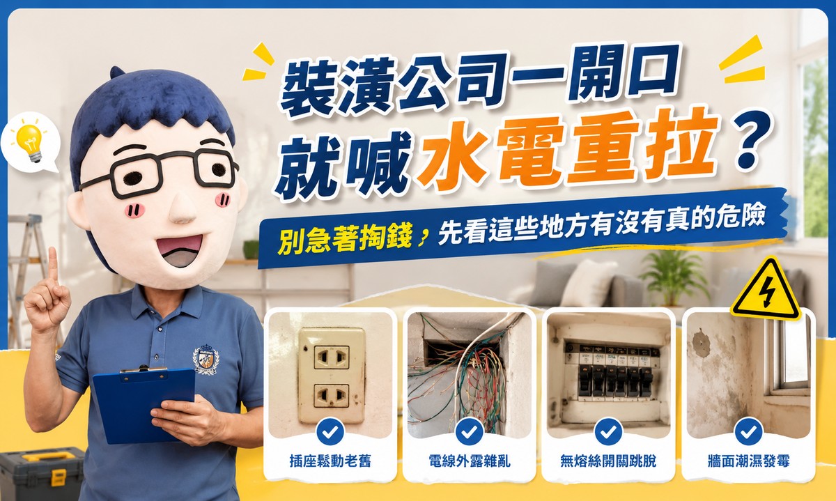 裝潢公司一開口就喊水電重拉？別急著掏錢，先看這些地方有沒有真的危險