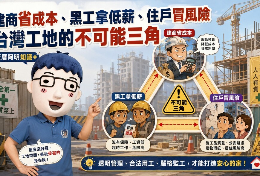 建商省成本、黑工拿低薪、住戶冒風險 台灣工地的不可能三角