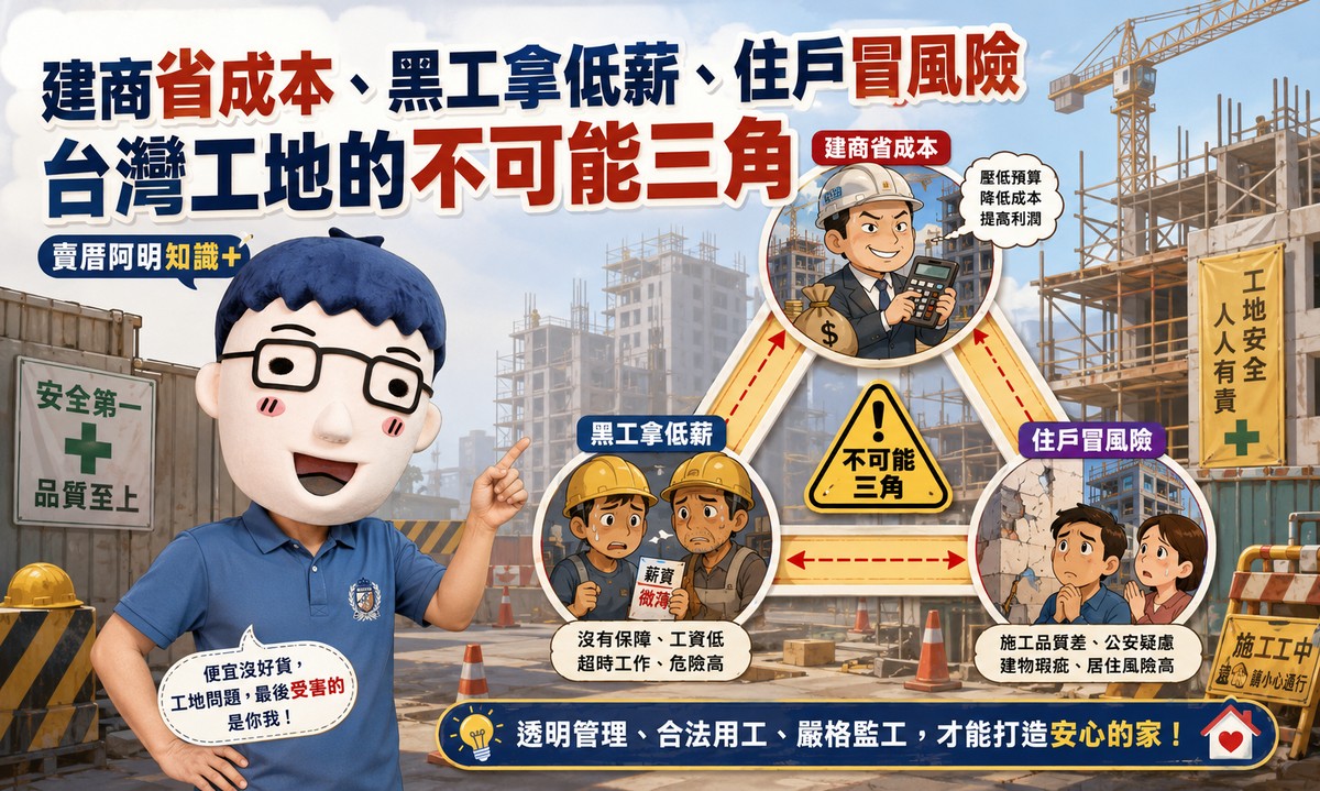 建商省成本、黑工拿低薪、住戶冒風險 台灣工地的不可能三角