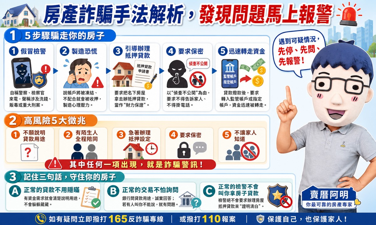 房產詐騙手法解析，發現問題馬上報警