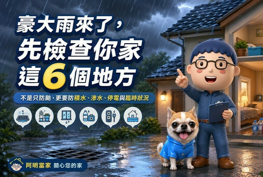 豪大雨來了，先檢查你家這6個地方