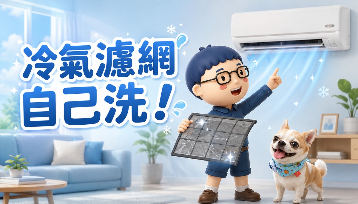 冷氣濾網清洗 DIY｜跟著阿明這樣做，冷氣更清爽又省