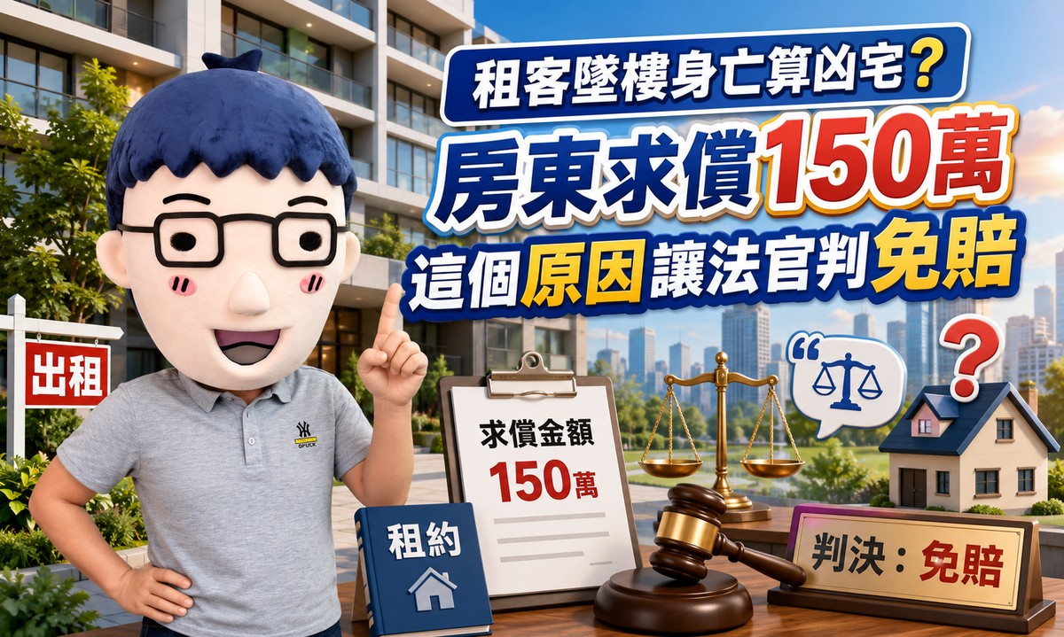 租客墜樓身亡算凶宅?房東求償150萬 這個音讓法官判免賠