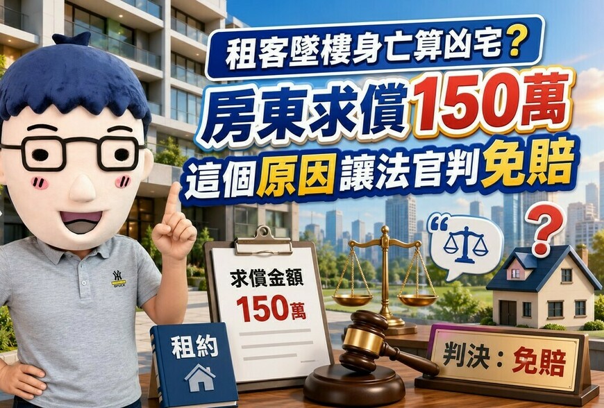 租客墜樓身亡算凶宅？房東求償150萬 這個音讓法官判免賠