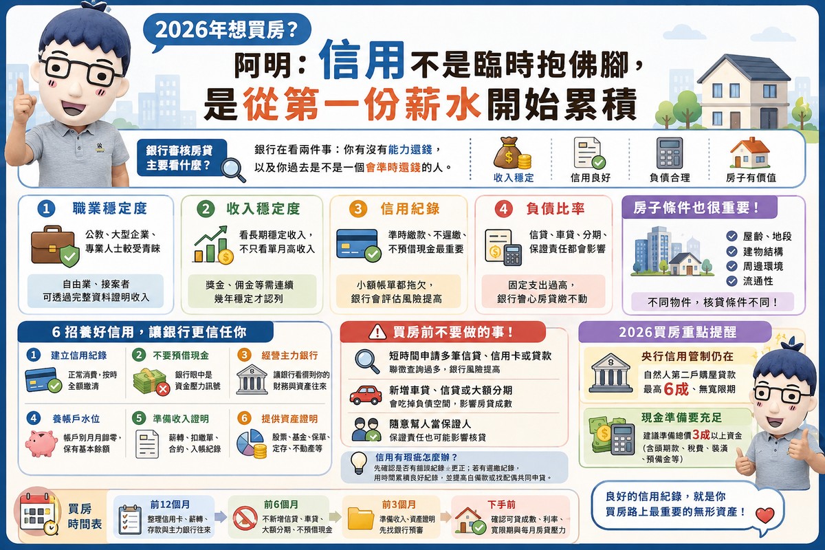 2026年想買房？阿明：信用不是臨時抱佛腳，是從第一份薪水開始累積