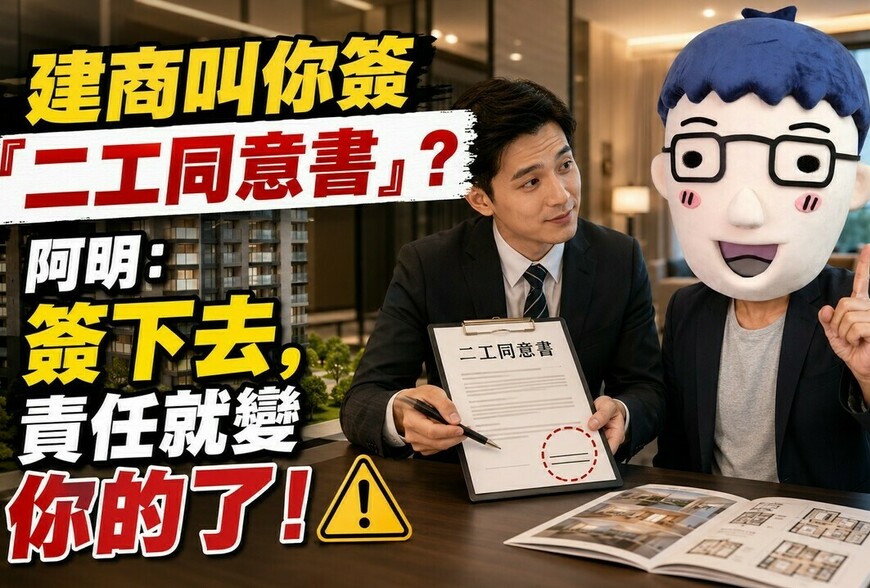 建商叫你簽「二工同意書」？阿明：簽下去，責任就變你的了！