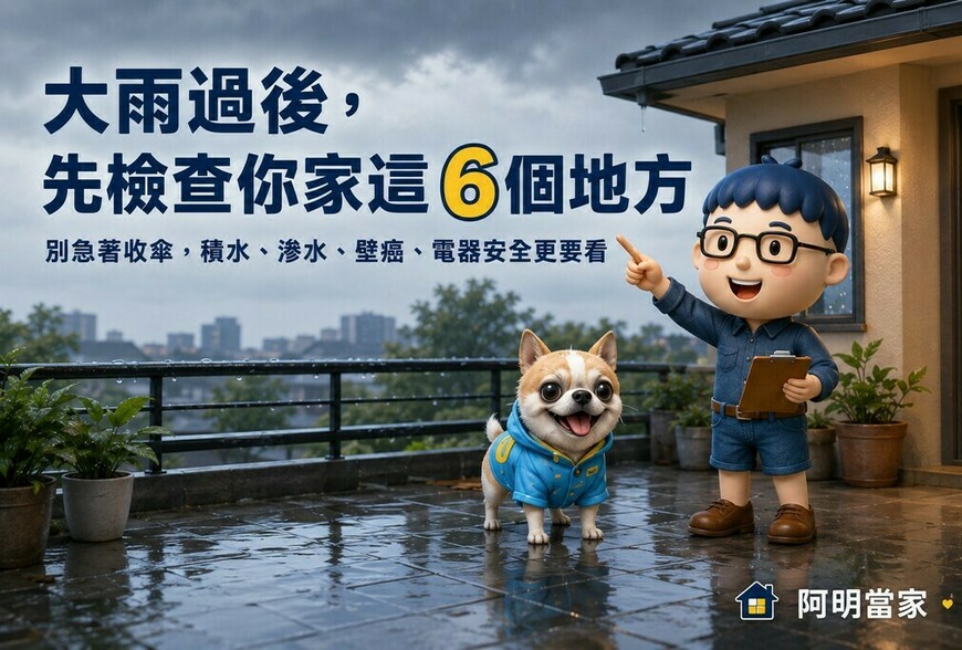 大雨過後，先檢查你家這6個地方！積水、滲水、壁癌、電器安全一次看