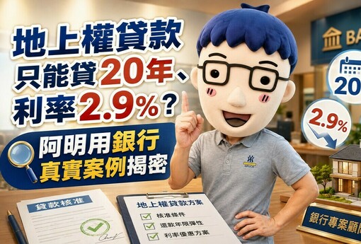 地上權貸款只能貸20年、利率2.9%？阿明用銀行真實案例揭密