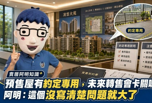 預售屋有約定專用，未來轉售會卡關嗎？阿明：這個沒寫清楚問題就大了