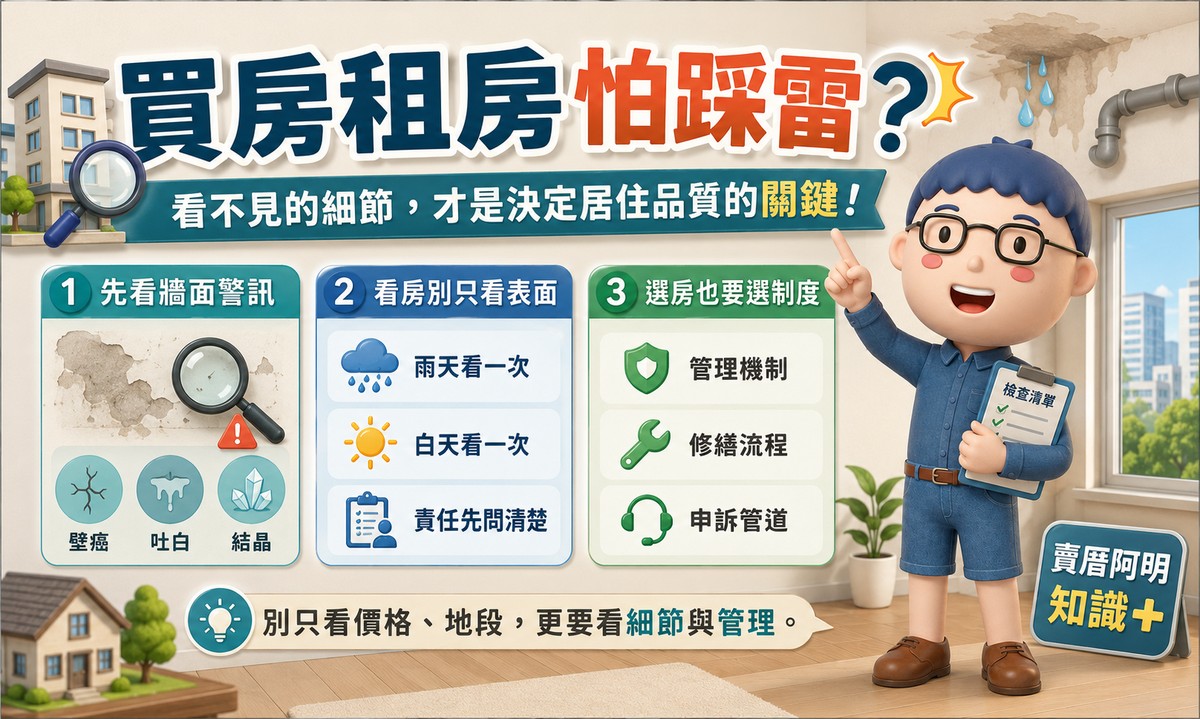 買房租房怕踩雷？阿明：看不見的細節，才是決定居住品質的關鍵！
