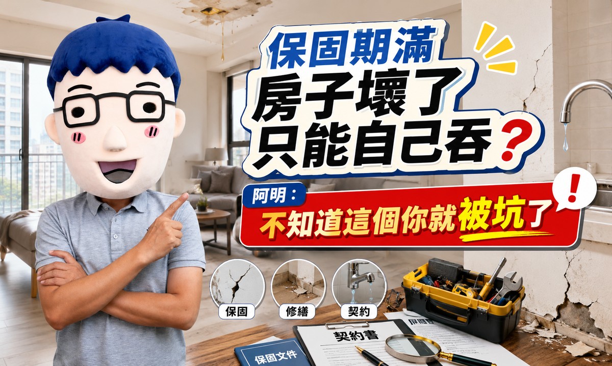 保固期滿房子壞了只能自己吞?阿明:不知道這個你就被坑了