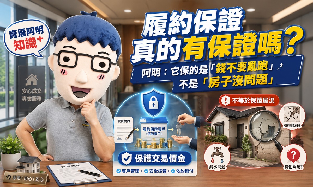 履約保證真的有保證嗎?阿明:它保的是「錢不要亂跑」,不是「房子沒問題」