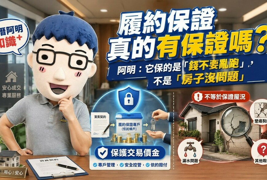 履約保證真的有保證嗎？阿明：它保的是「錢不要亂跑」，不是「房子沒問題」