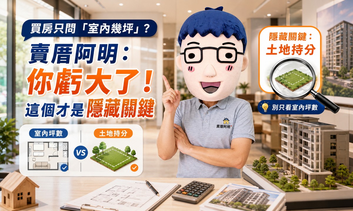買房只問「室內幾坪」？賣厝阿明：你虧大了！土地持分才是隱藏關鍵