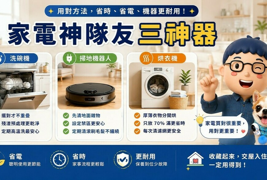【新手懶人包】三神器入厝說明書：這樣用，省電、省時、壽命延長5年！