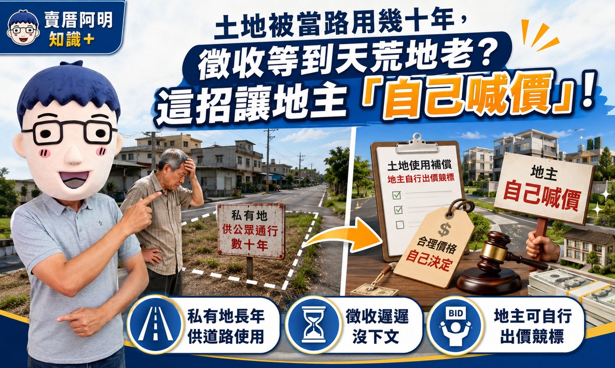 土地被當路用幾十年，徵收等到天荒地老？這招讓地主「自己喊價」！