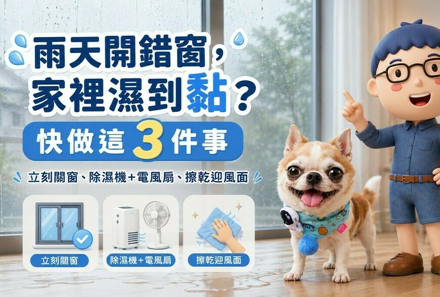 雨天開錯窗，家裡濕到黏？快做這 3 件事