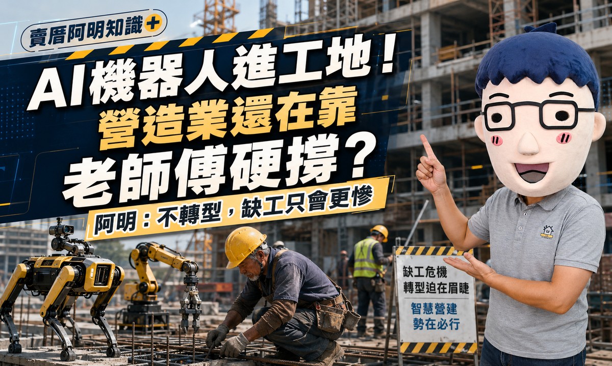 AI機器人進工地！營造業還在靠老師傅硬撐？阿明：不轉型，缺工只會更慘