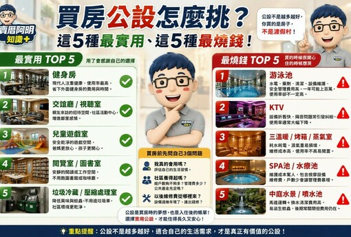 買房公設怎麼挑？阿明告訴你：這5種最實用、這5種最燒錢！