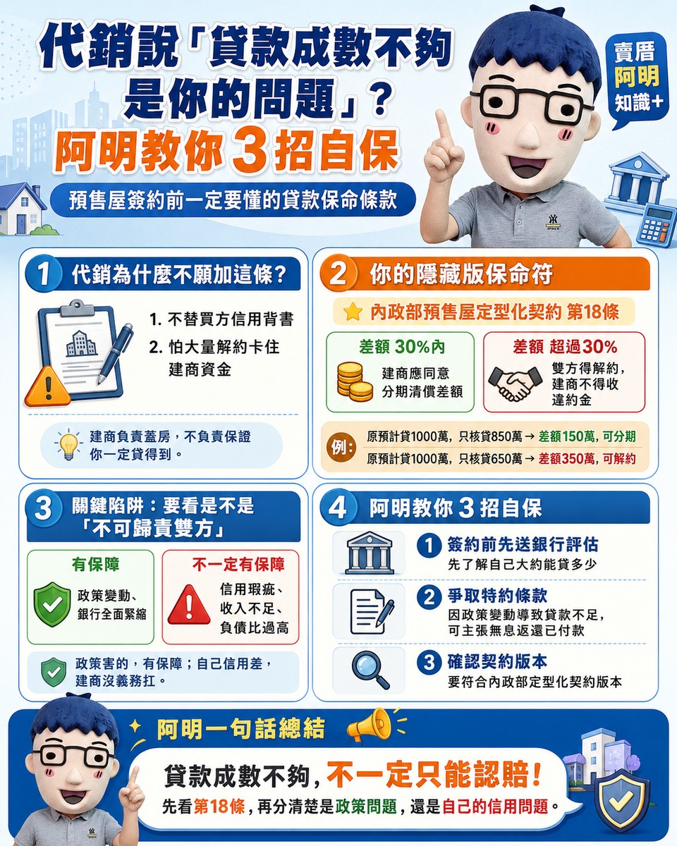 代銷說「貸款成數不夠是你的問題」?阿明教你3招自保,別被唬了!