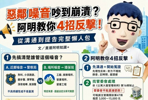 惡鄰噪音吵到崩潰？阿明教你4招反擊！從溝通到提告完整懶人包