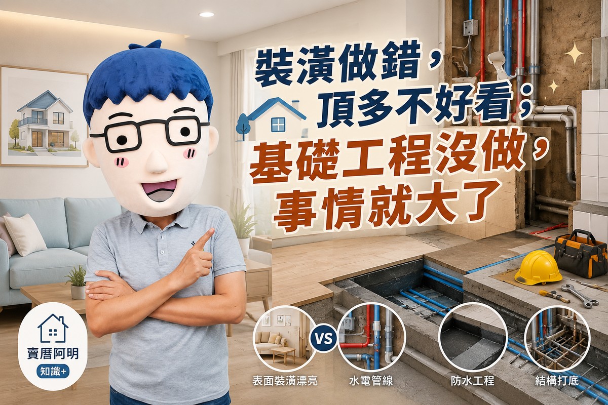 裝潢做錯，頂多不好看；基礎工程沒做，事情就大了