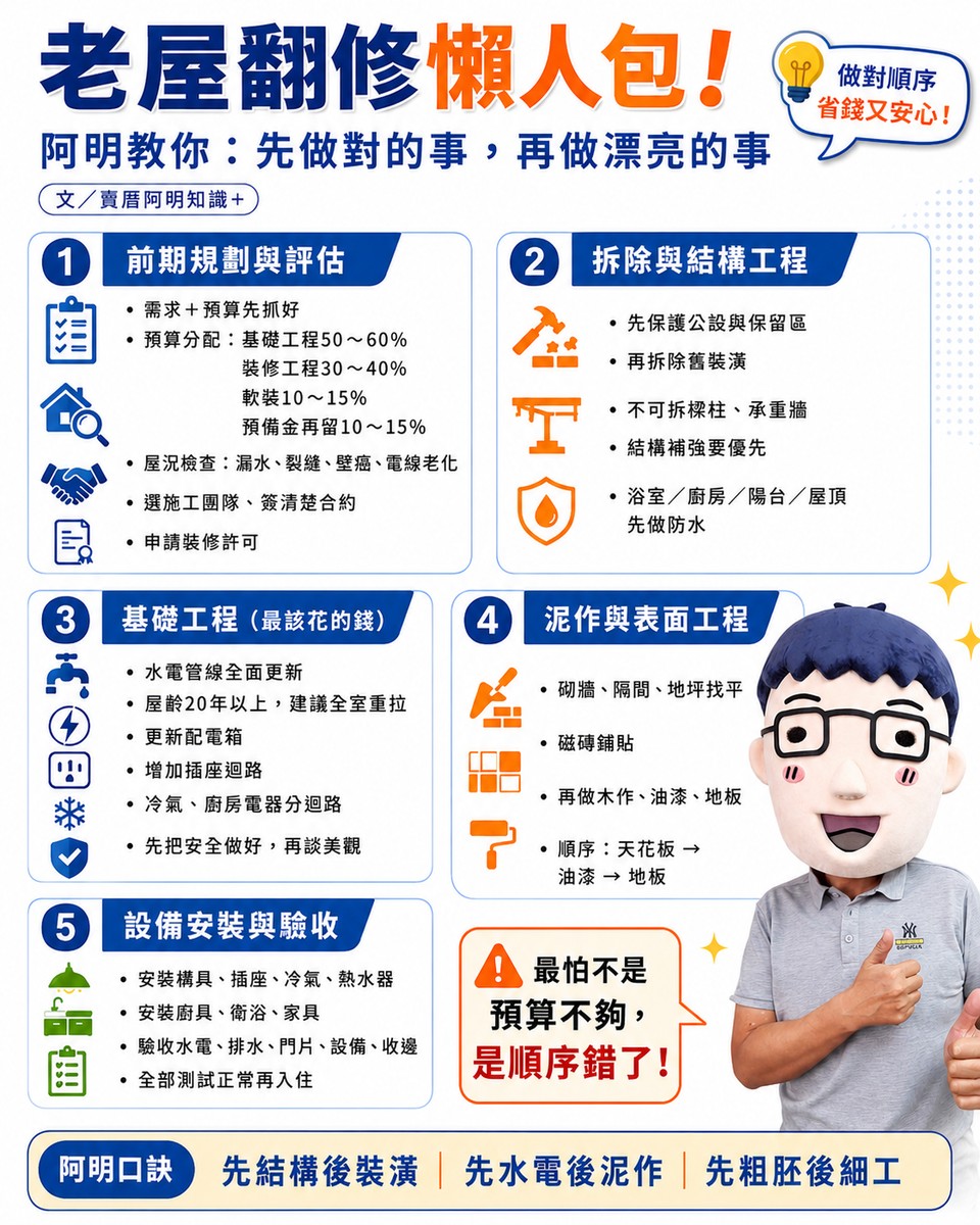 老屋翻修懶人包!阿明教你「先做對的事,再做漂亮的事」