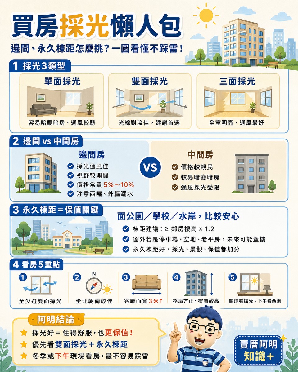 買房採光懶人包｜棟距太近是悲劇！邊間、永久棟距怎麼挑？
