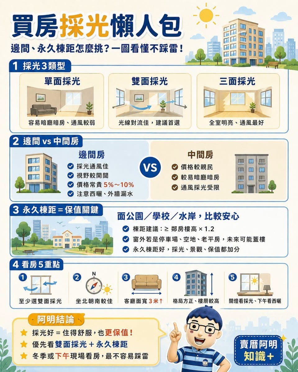 買房採光懶人包｜棟距太近是悲劇！邊間、永久棟距怎麼挑？