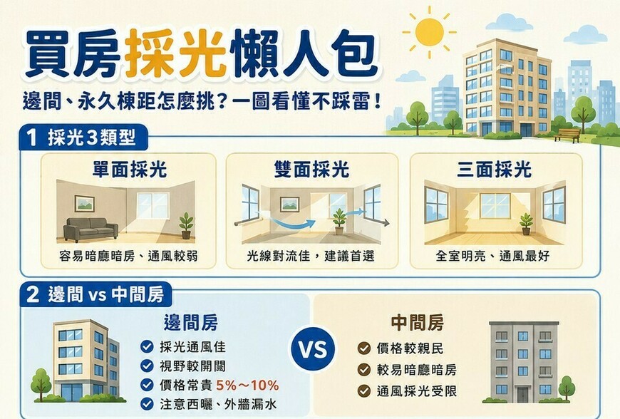 買房採光懶人包｜棟距太近是悲劇！邊間、永久棟距怎麼挑？