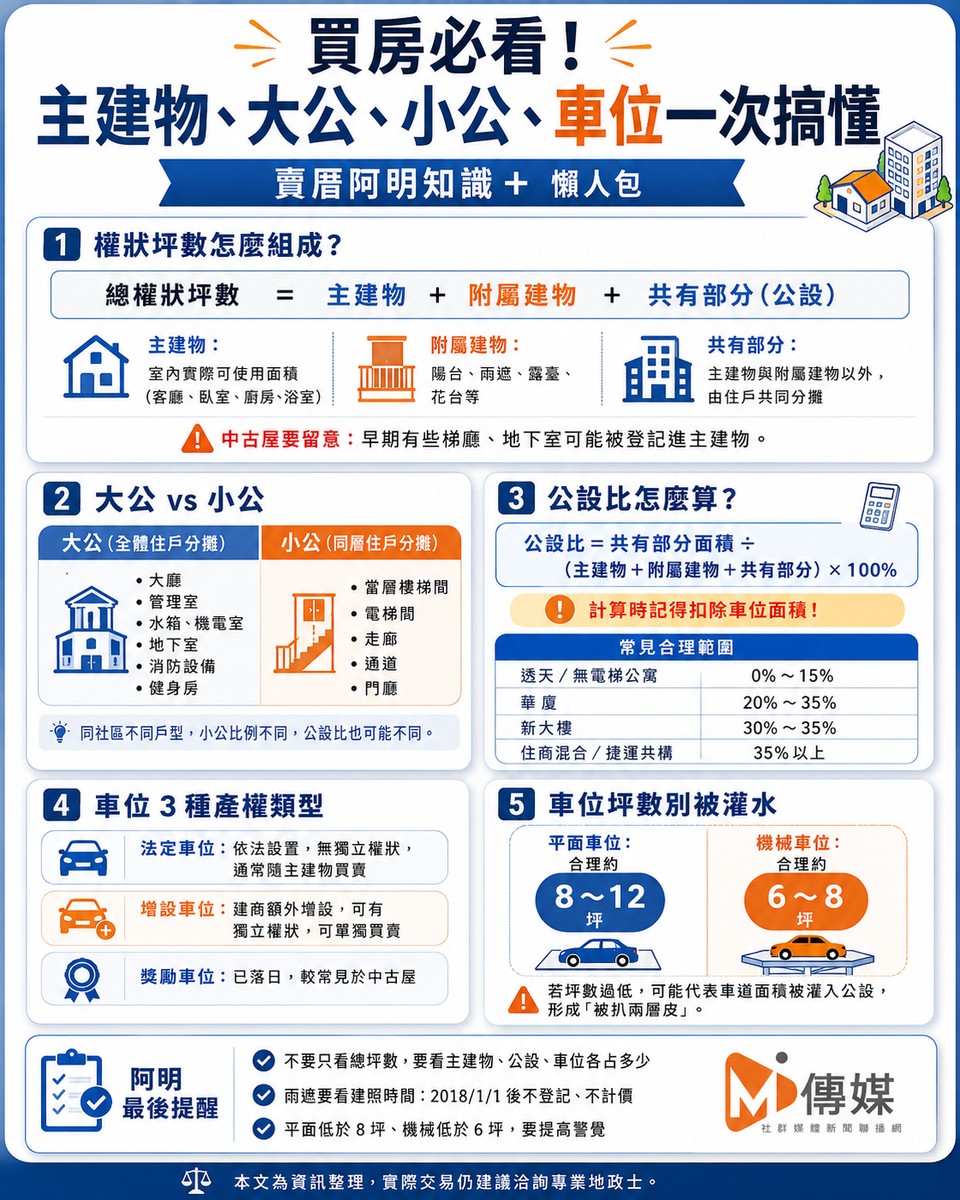 買房必看！主建物、大公、小公、車位一次搞懂