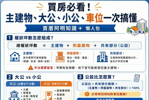 買房必看！主建物、大公、小公、車位一次搞懂