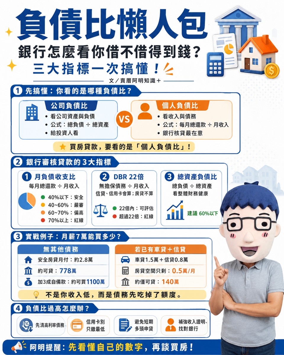 負債比懶人包｜銀行怎麼看你借不借得到錢？三大指標一次搞懂！