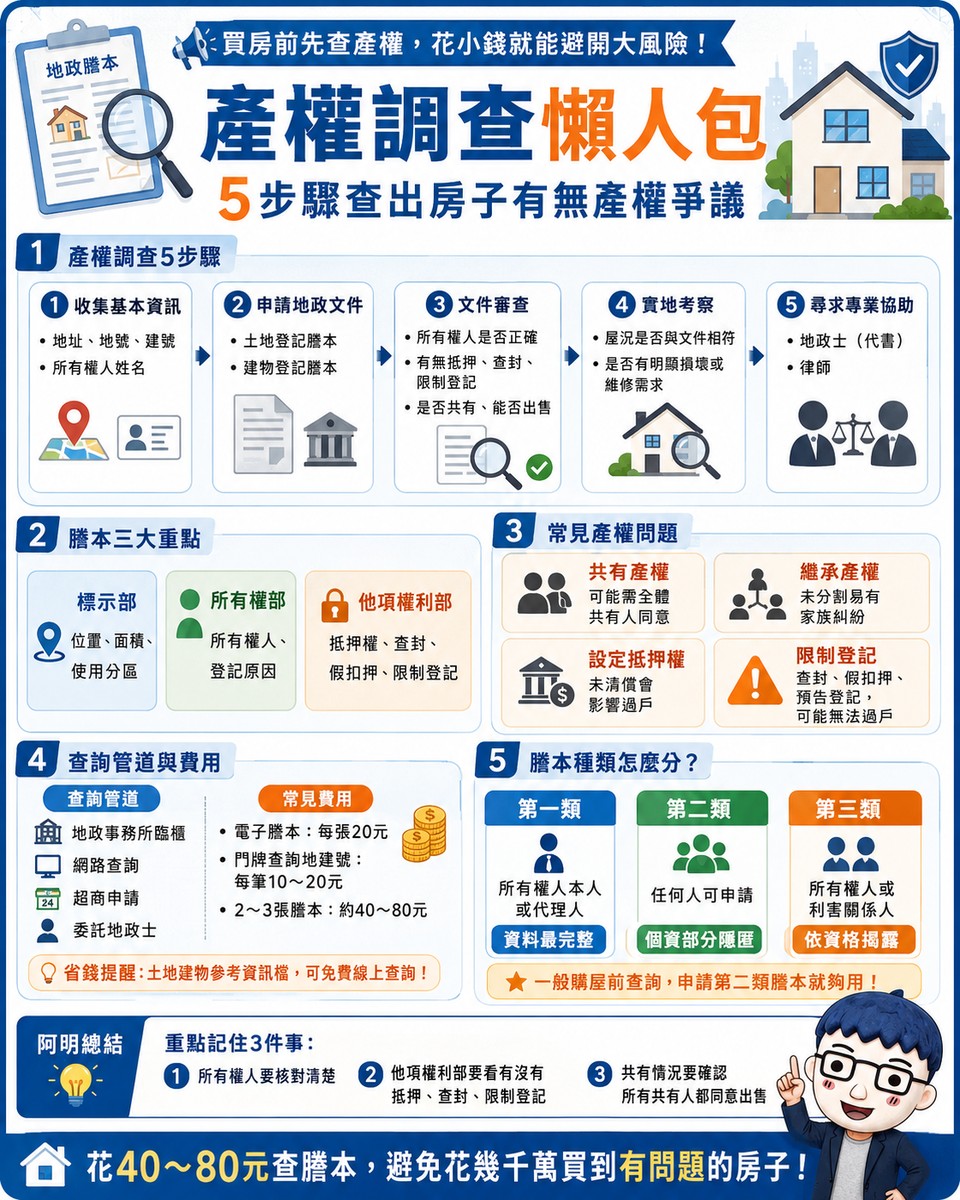 產權調查懶人包｜買房前必做5步驟，查出查封、抵押與共有風險