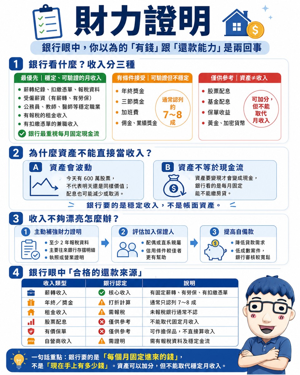 懶人包》銀行眼中，你以為的「有錢」跟真正的「還款能力」是兩回事